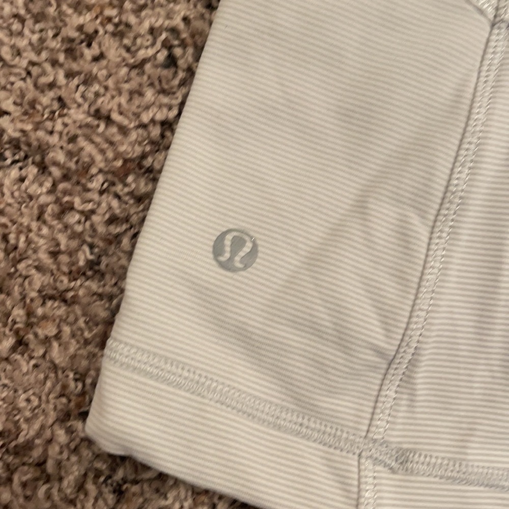 lululemon athletica Light Gray Half‑Zip Pullover with Coral Trim - Picture 6 of 7